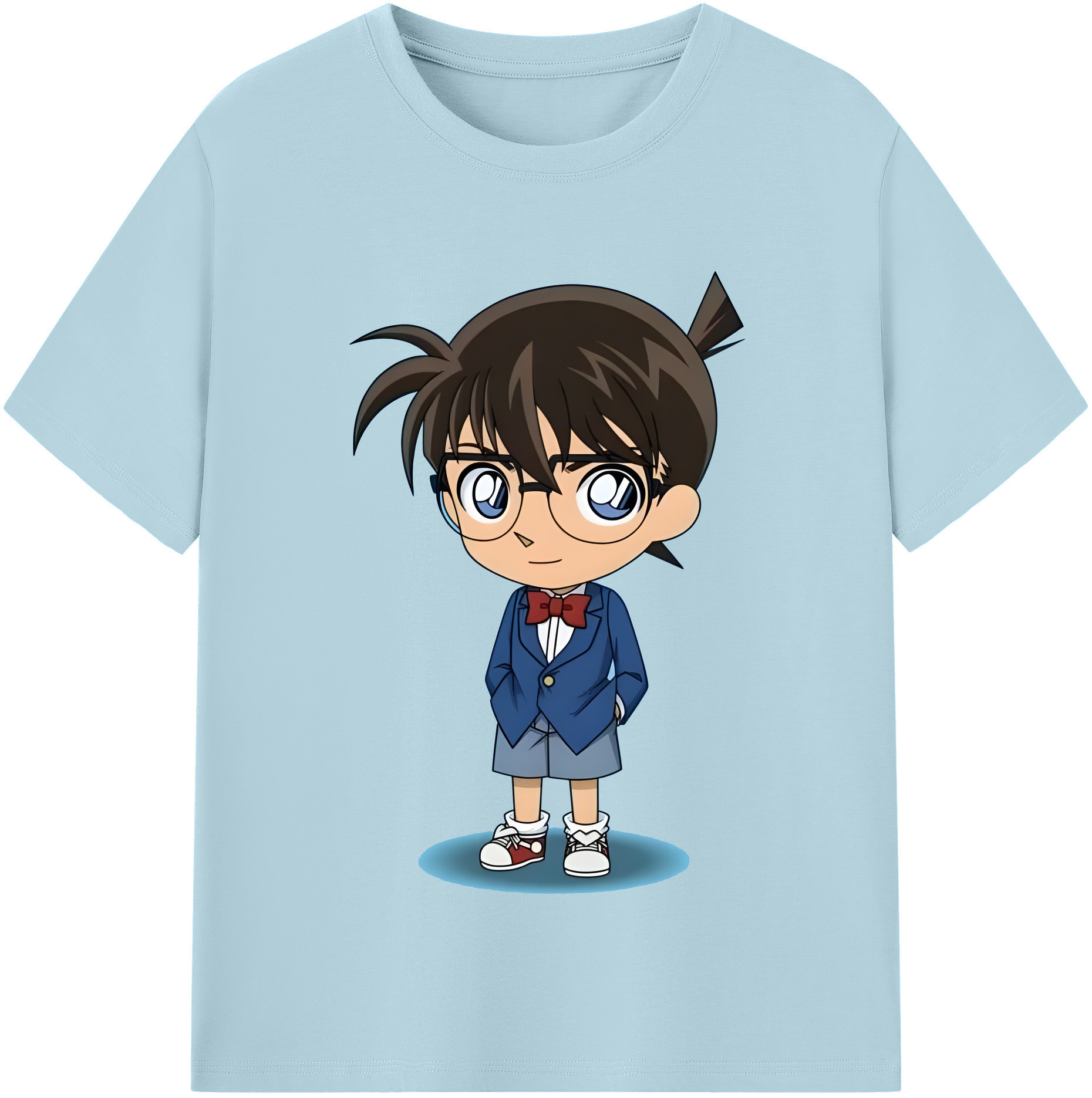（画像用） 名探偵コナン 江戸川 コナン Detective Conan Conan Edogawa 綿100％半袖Tシャツ（フロントプリント）